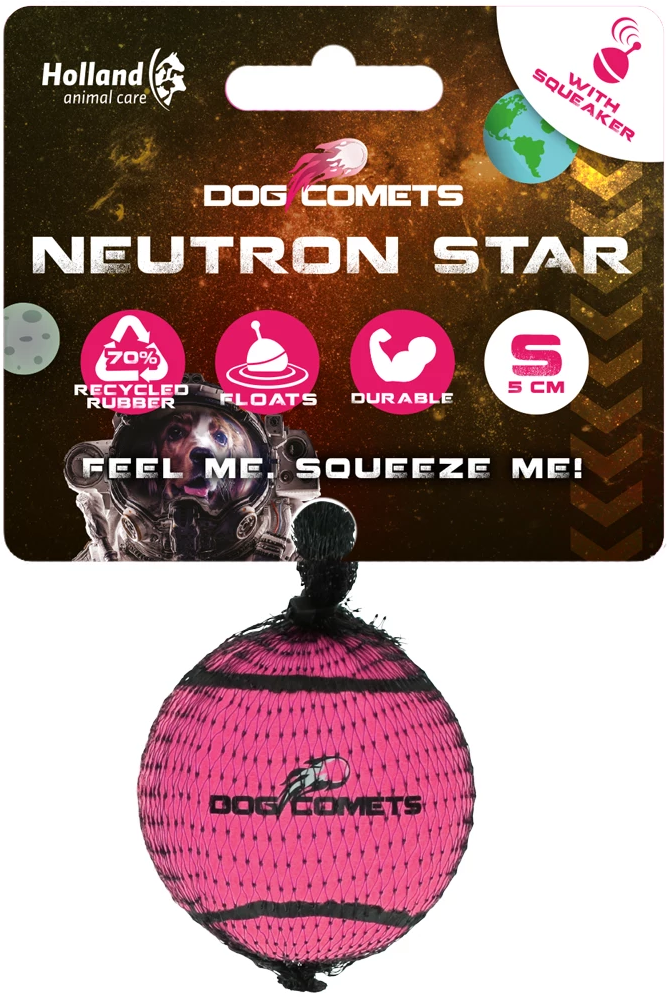 Dog Comets Neutron Star Tennisball mit Quietscher Rosa - S