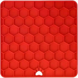 Eat Slow Live Longer - Tapis à Lécher Honeycomb - Rouge