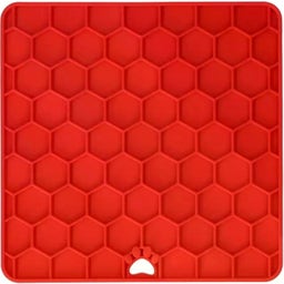 Live Longer - Tappetino da Leccare Honeycomb - Rosso