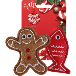 Happy Holidays - Giocattolo per Gatti, Pan di Zenzero e Pesce