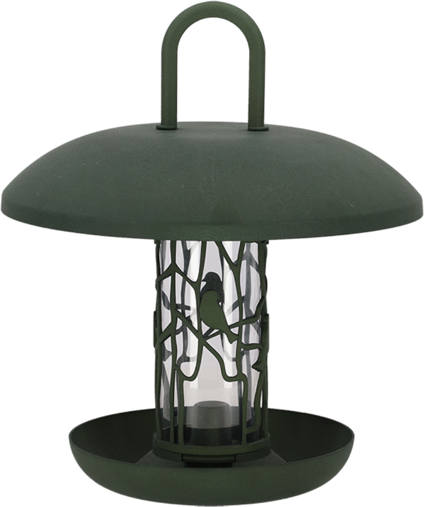 Esschert Design Recyceltes Futtersilo mit Schale - 1 Stk