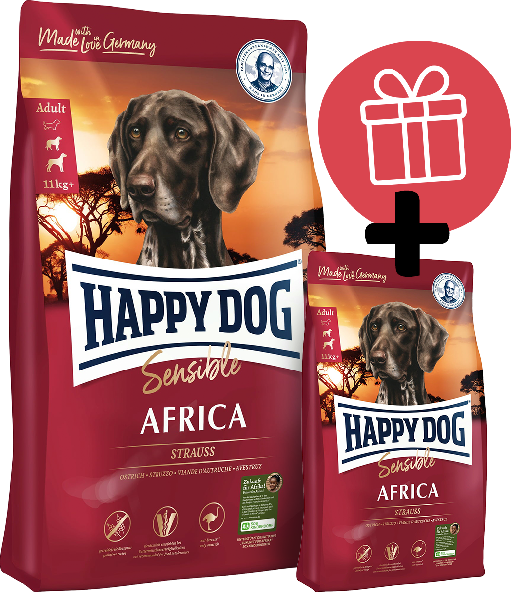 Happy Dog Trockenfutter Supreme Sensible Africa - 12,5 kg + 1 kg Gratis