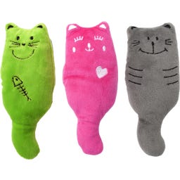 Aumüller Plüschkatzen 3er-Set Katzenspielkissen - 1 Set