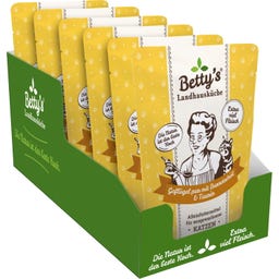 Betty's Landhausküche Frischebeutel Katze Adult Geflügel Pur - 6 x 250 g