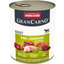 Mokra pasja hrana GranCarno Adult - govedina, kunec in zelišča