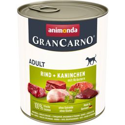GranCarno Adult - Manzo, Coniglio ed Erbe - Lattina - 800 g