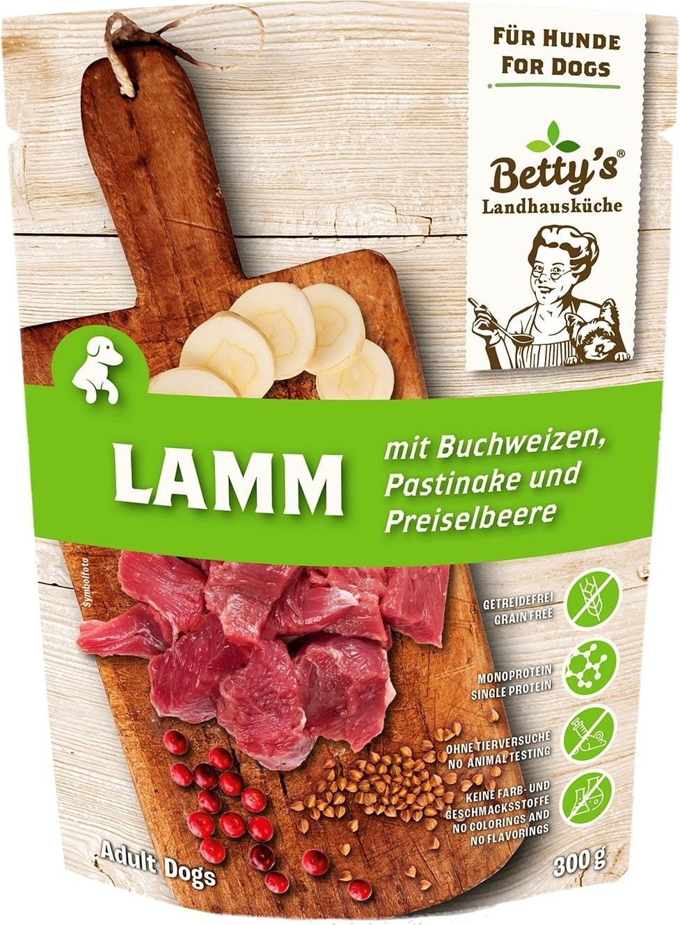 Betty's Landhausküche Hund Frischebeutel Lamm mit Buchweizen - 300 g