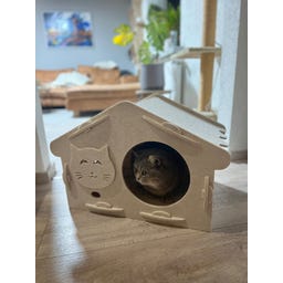 Aumüller Katzenhaus Feli, Wollfilz - beige