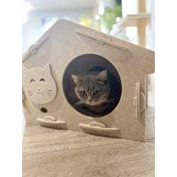 Aumüller Katzenhaus Feli, Wollfilz - beige