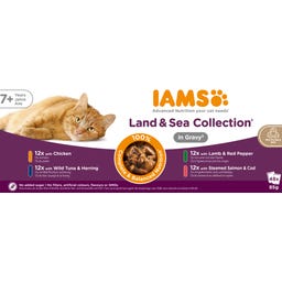 Nassfutter Land- & Meereskollektion in Sauce für Katzen ab 7 Jahren - 48x85g