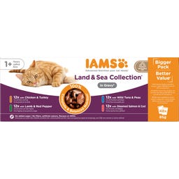 Nassfutter Land- & Meereskollektion in Sauce für Katzen ab 1 Jahr - 48x85g
