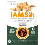 Nassfutter f&uuml;r Katzen ab 1 Jahr mit Lamm und Leber in Gelee