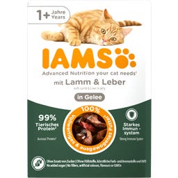 Nassfutter für Katzen ab 1 Jahr mit Lamm und Leber in Gelee - 85 g