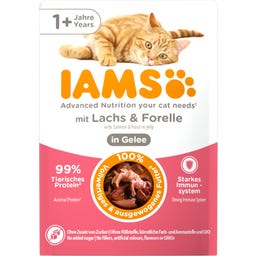 Nassfutter für Katzen ab 1 Jahr mit Lachs und Forelle in Gelee - 85 g