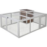 Freilaufgehege mit integriertem Unterschlupfhaus