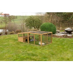 Freilaufgehege mit Plastikdach & Ausbruchsperre - 1 Stk