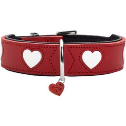 Hunter Halsband Love Rindsleder rot/schwarz - L (65)