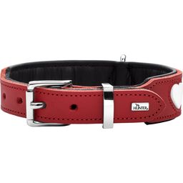 Hunter Halsband Love Rindsleder rot/schwarz - L (65)