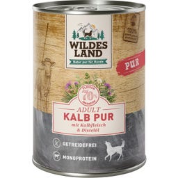 Wildes Land Hundenassfutter Kalb PUR mit Distelöl - 400 g
