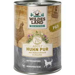Wildes Land Hundenassfutter Huhn PUR mit Distelöl - 400 g