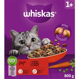 Whiskas Trocken mit Rind 1+ - 800 g