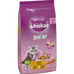 Whiskas Suché krmivo s kuracím mäsom Junior - 1 900 g