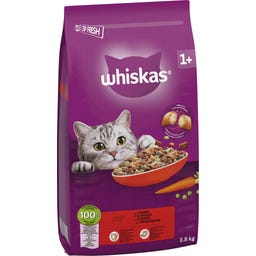 Whiskas Trocken mit Rind 1+ - 3,80 kg