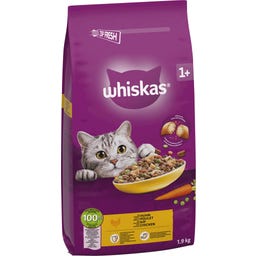 Whiskas Suché s kuracím mäsom 1+ - 1,90 kg