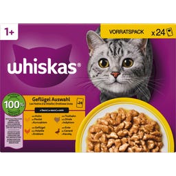 Whiskas Multipack 24x85g Geflügel Auswahl 1+ - 2.040 g