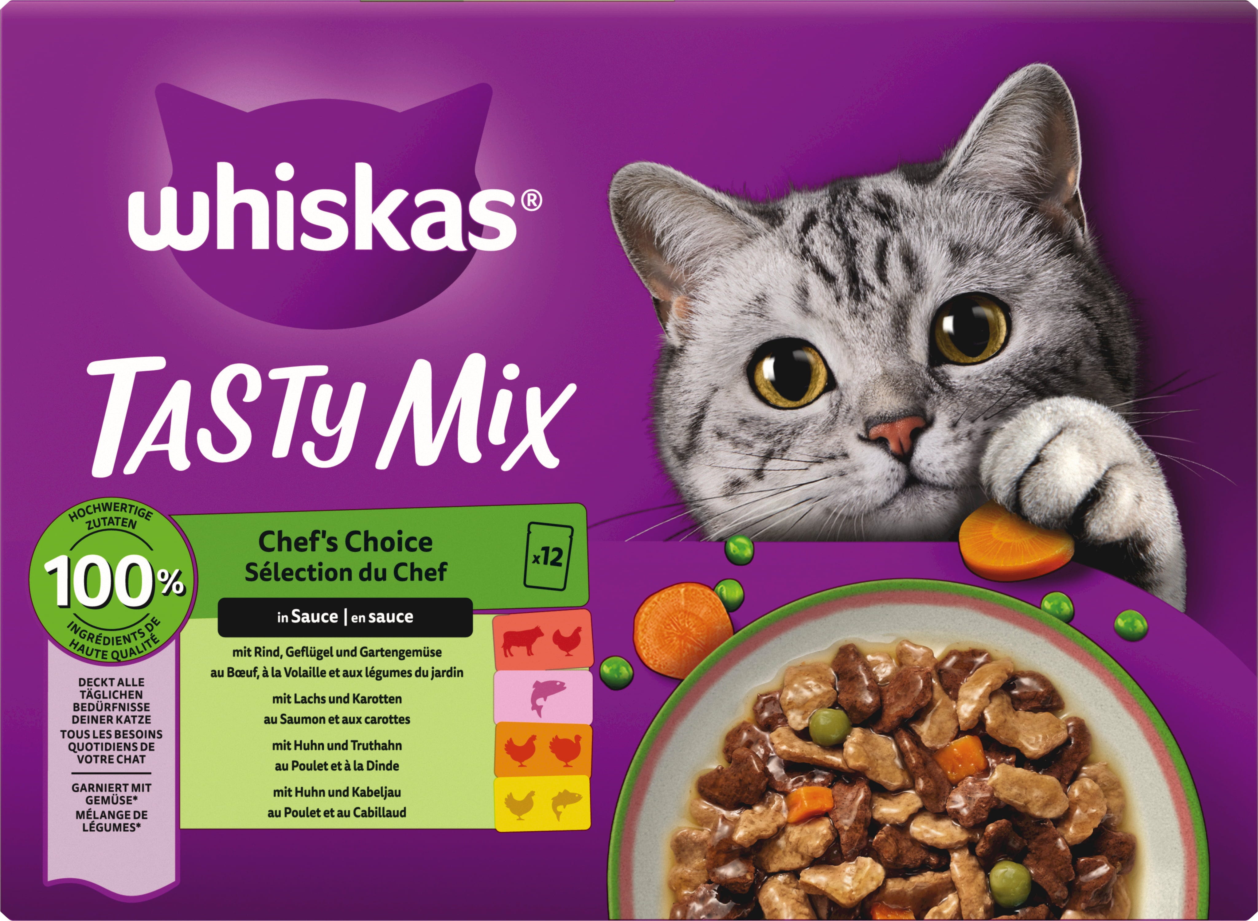 Whiskas Multipack 12x85g Tasty Mix Chef's Choice in Sauce - 1.020 g
