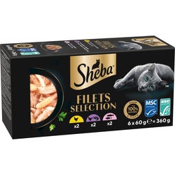Filets 6-Pack 3 Varietäten Huhn, Garnele, Meeresfisch, Lachs, Thunfisch - 360 g